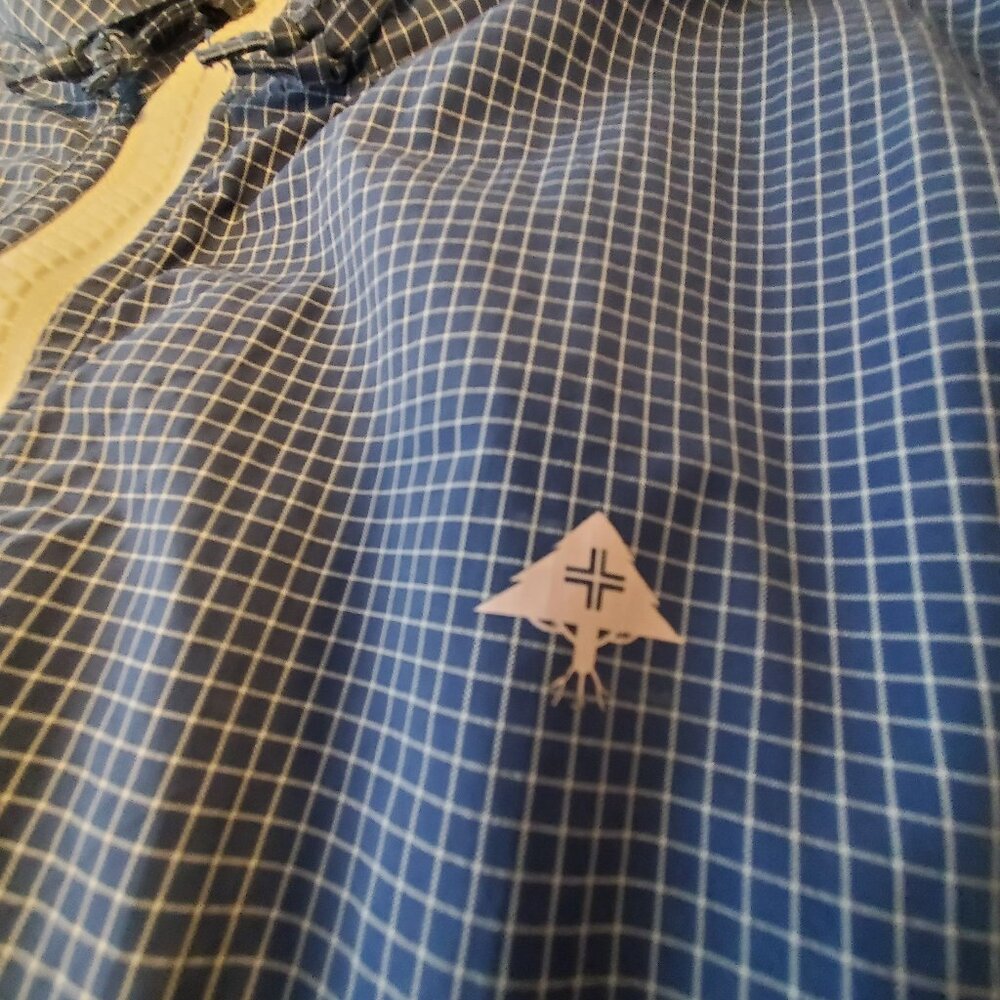 LRG Men's Blue Graph Check Windbreaker Jacket Fisherman Gorpcore Outdoor Large